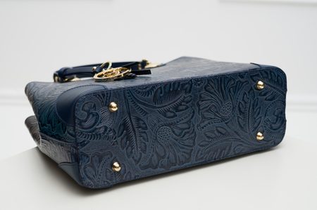 Real leather handbag Glamorous by GLAM - Dark blue -