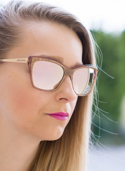 Damskie okulary przeciwsłoneczne Guess by Marciano - różowy -