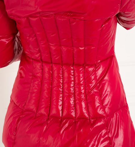 Női téli kabát eredeti rókaszőrrel Due Linee - Piros -