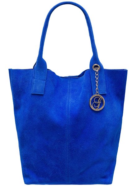 Real leather shopper bag Glamorous by GLAM - Blue -