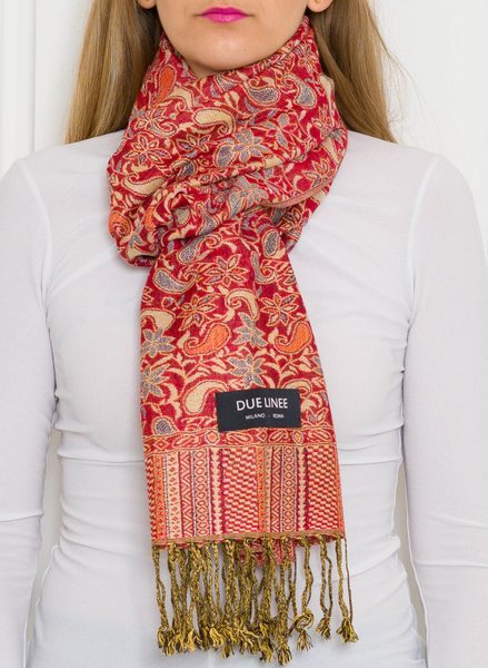 Women's scarf Due Linee - Red -