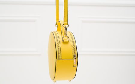 Real leather crossbody bag Glamorous by GLAM - Yellow -