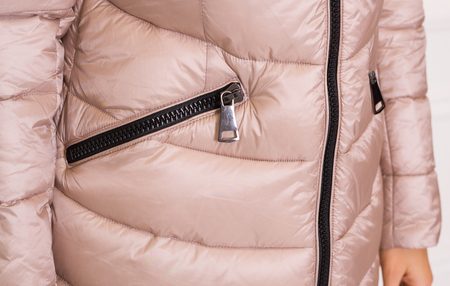 Giacca invernale donna con vera volpe Due Linee - Rosa -