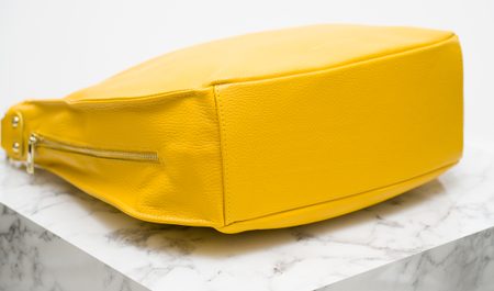 Real leather shoulder bag Glamorous by GLAM - Yellow -