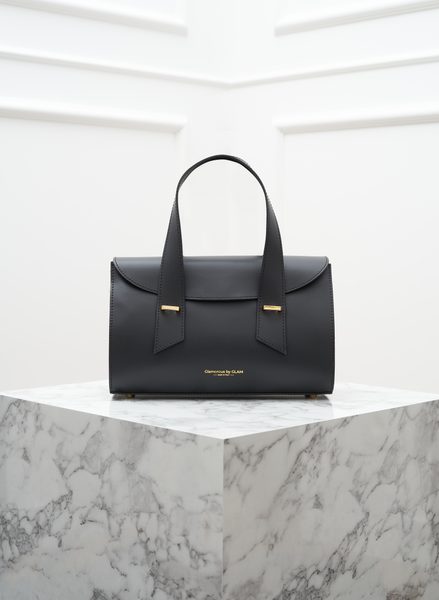 Kožená kabelka do ruky černá -