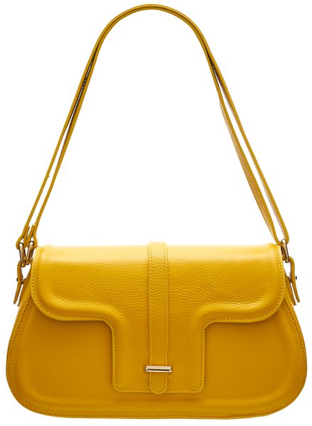 Real leather shoulder bag Glamorous by GLAM - Yellow -