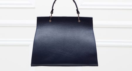 Dámske luxusné kabelka do ruky striebornej zapínanie - tmavá modrá -