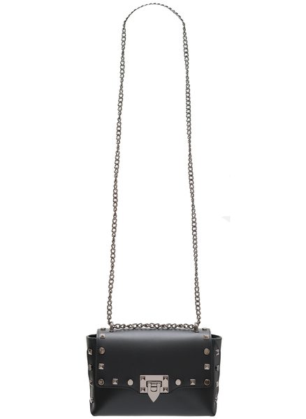 Damska skórzana crossbody torebka Glamorous by GLAM - czarny -