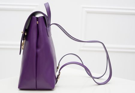 Mochila de mujer de cuero genuino Glamorous by GLAM - Violeta -