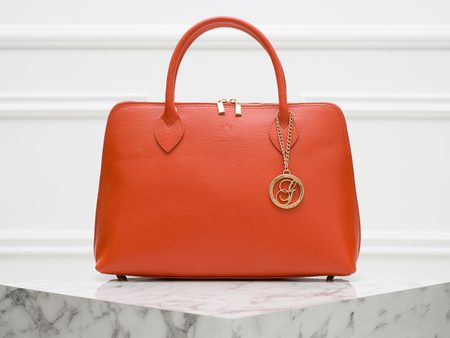 Real leather handbag Glamorous by GLAM - Orange -