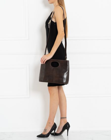 Női bőr kézitáska Glamorous by GLAM Santa Croce - Barna -