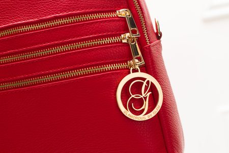 Mochila de mujer de cuero genuino Glamorous by GLAM - Rojo -