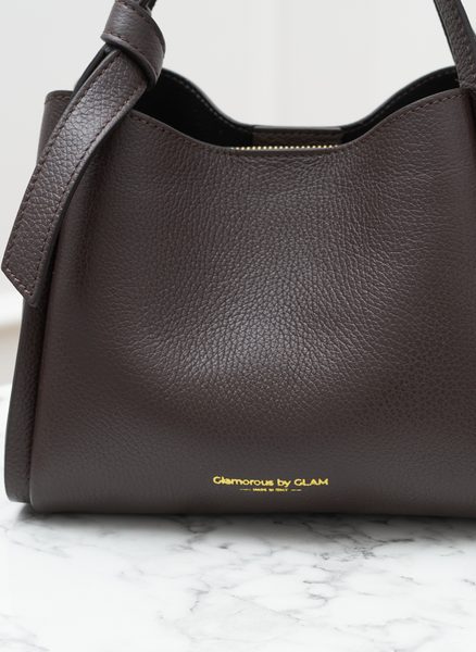 Real leather handbag Glamorous by GLAM - Brown -