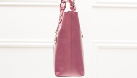 Dámska kožená kabelka do ruky - ružová -
