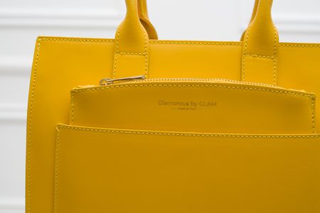 Real leather handbag Glamorous by GLAM - Yellow -