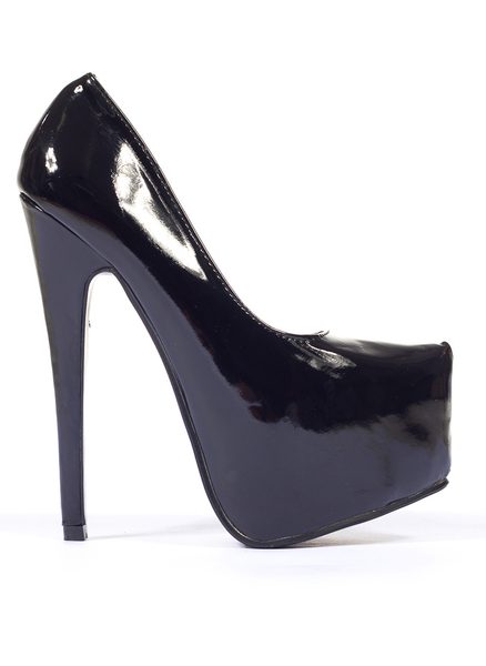 -50% Dámske lodičky čierne na platforme lakované -