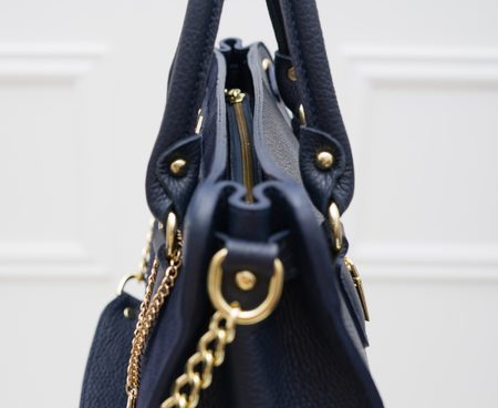 Real leather handbag Glamorous by GLAM - Dark blue -