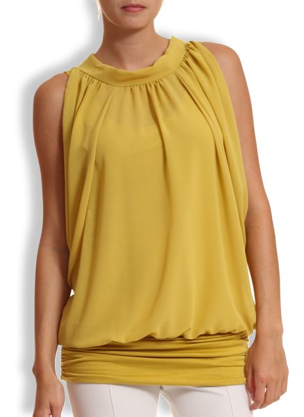 Letní top světle žlutá -
