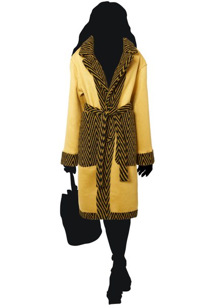 Women's coat Due Linee - Yellow -