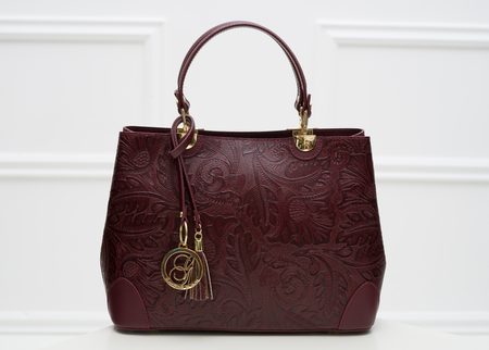 Real leather handbag Glamorous by GLAM - Wine -