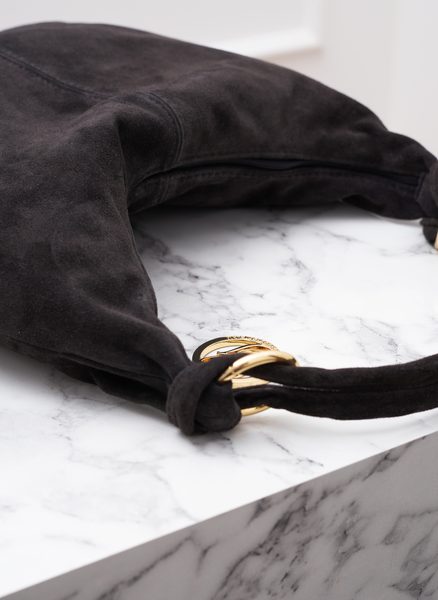 Dámská semišová kabelka černá -