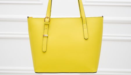 Real leather shoulder bag Glamorous by GLAM - Yellow -