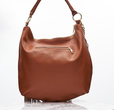 Real leather shoulder bag Glamorous by GLAM - Brown -