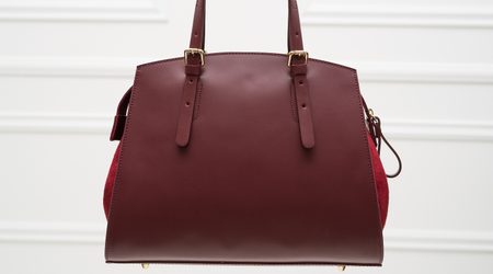 Real leather handbag Glamorous by GLAM - Wine -