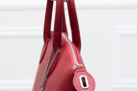 Bolso de cuero de mano para mujer Glamorous by GLAM - Borgoña -