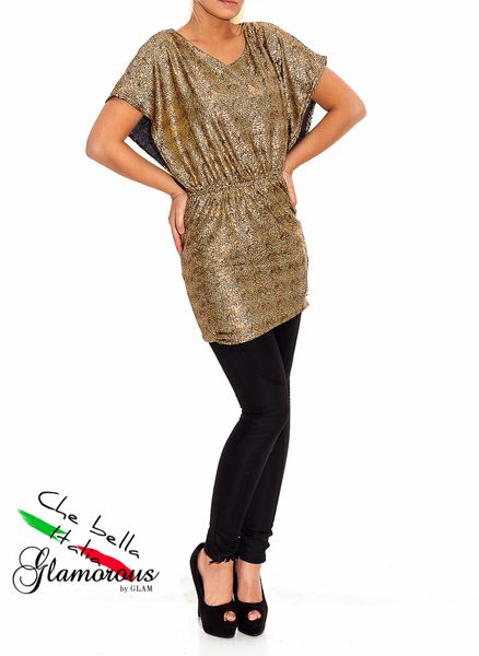 Dámský netopýří top zlatý -