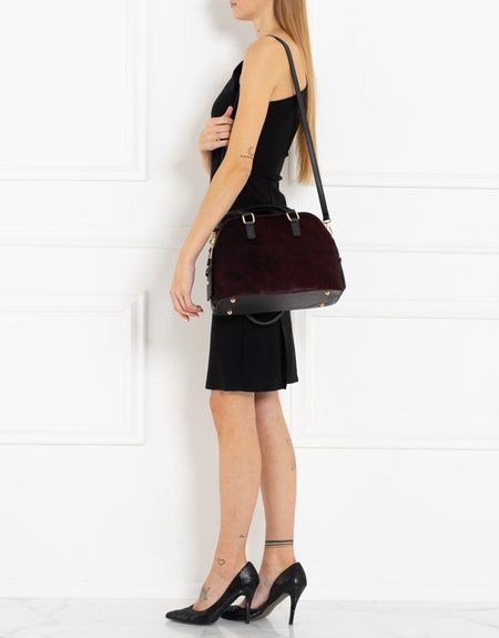 Real leather shoulder bag Glamorous by GLAM - Wine -