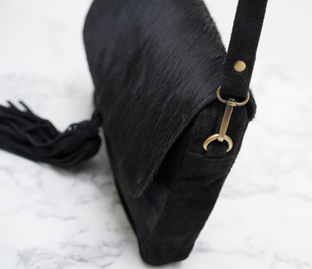 Real leather crossbody bag Glamorous by GLAM - Black -