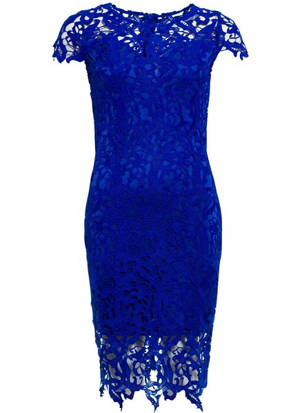 Dámské luxusní krajkové šaty - královsky modrá -