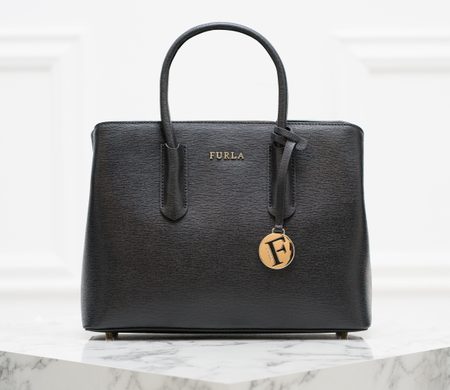 Real leather handbag Furla - Black -