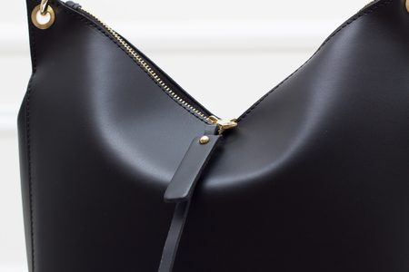 Real leather shoulder bag Glamorous by GLAM - Black -