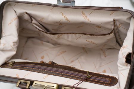 Damska skórzana torebka do ręki Glamorous by GLAM Santa Croce -brązowy -