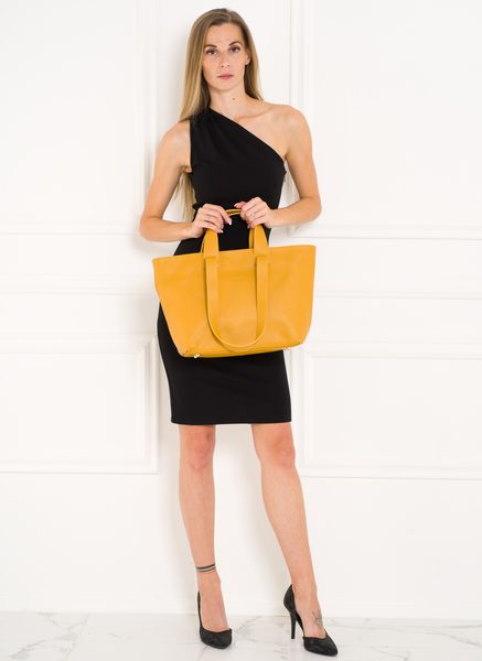 Real leather shoulder bag Glamorous by GLAM - Yellow -