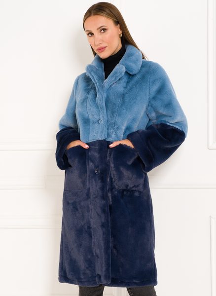 Abrigo de peluche para mujer Due Linee - Azul -