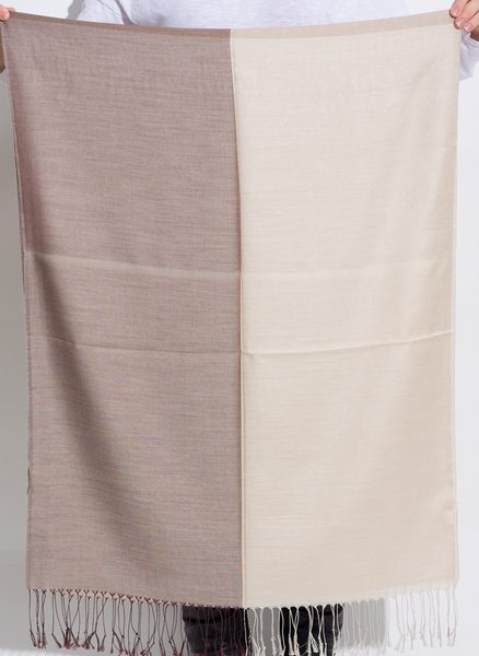 Dámská šála s pruhy- béžová -