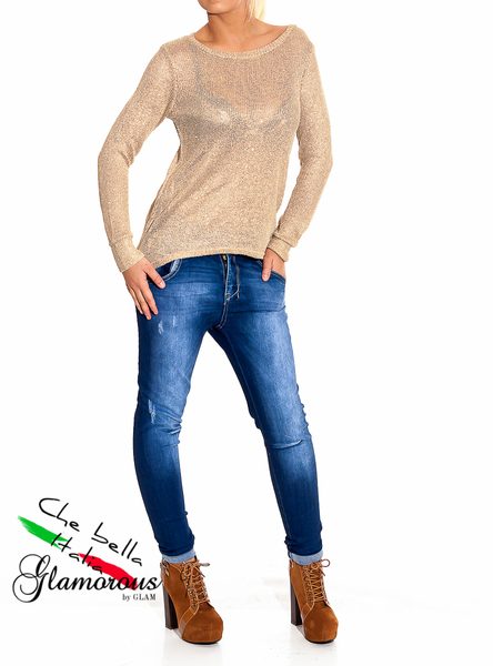 Dámský svetr zlatý -