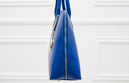 Dámska kožená kabelka zo safiánové kože - kráľovsky modrá -