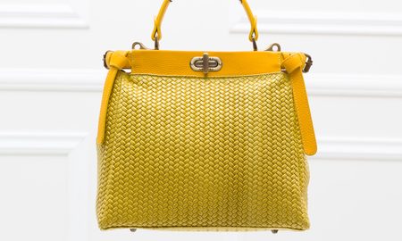 Real leather handbag Glamorous by GLAM - Yellow -