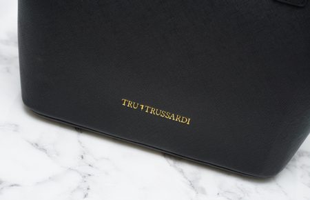 Dámská kožená Tru Trussardi kabelka do ruky - černá -