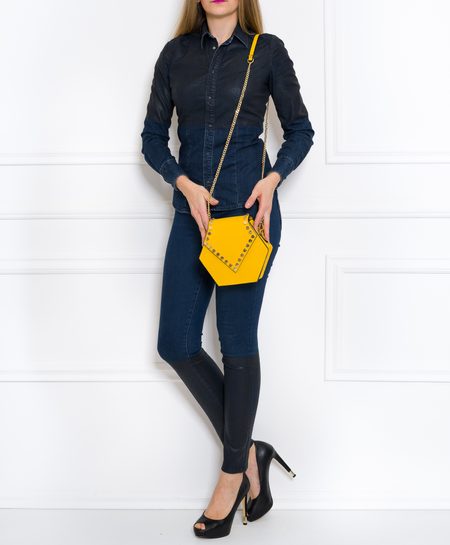 Real leather crossbody bag Glamorous by GLAM - Yellow -