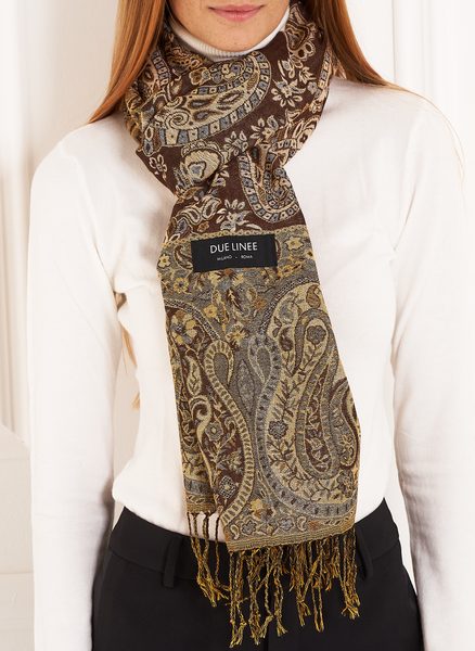 Scarf Due Linee - Brown -