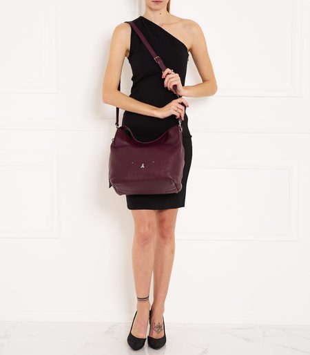 Real leather shoulder bag PATRIZIA PEPE - Violet -