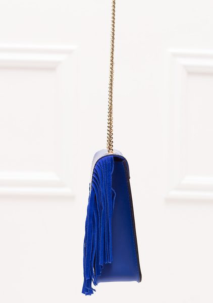 Dámske luxusné kožená kabelka cez plece - kráľovská modrá -
