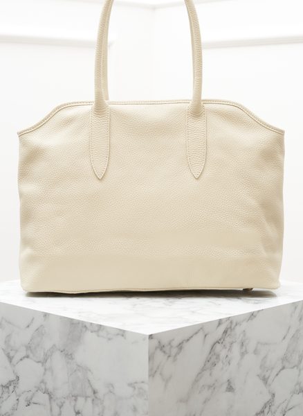 Kožená kabelka přes rameno béžová -