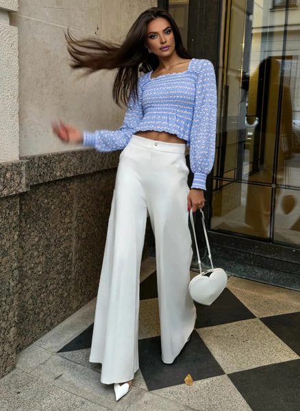 Top damă Glamorous by Glam - Albastră -