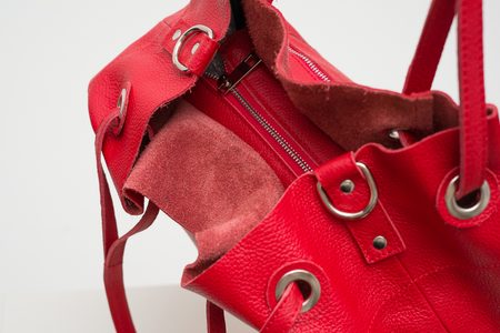 Real leather shoulder bag Glamorous by GLAM - Red -